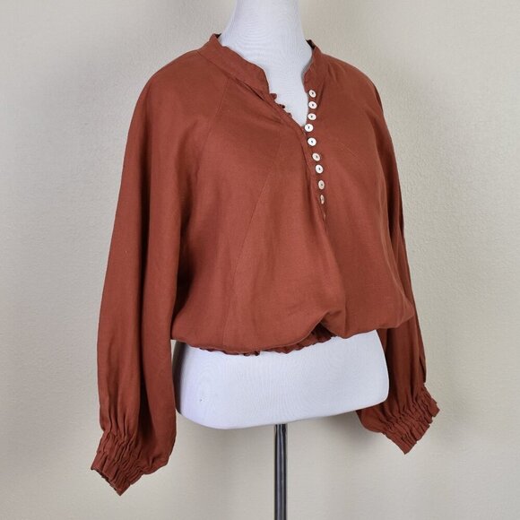 Myrah Penaloza FRIDA Linen Smocked Top - One Size - Picture 8 of 10